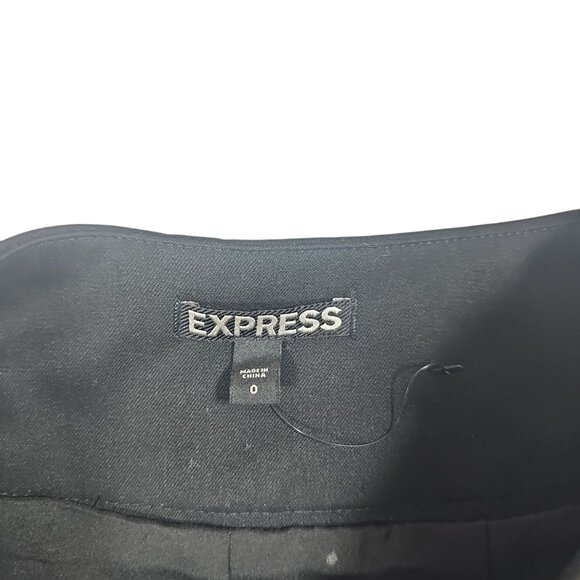 EXPRESS Size 0 Gold SIDE ZIPPER MIDI PENCIL SKIRT BLACK Stretch Fitted NWT - Picture 5 of 7